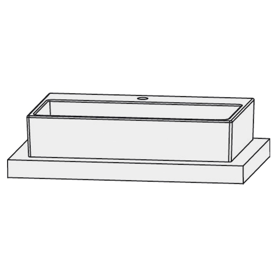 Lavabo pour meuble  Design Line Platino 2.0 Squared
122 x 45 cm
Céramique, rectangulaire
sans trop-plein
avec garniture d’écoulement non verrouillable 
avec tablette de robinetterie