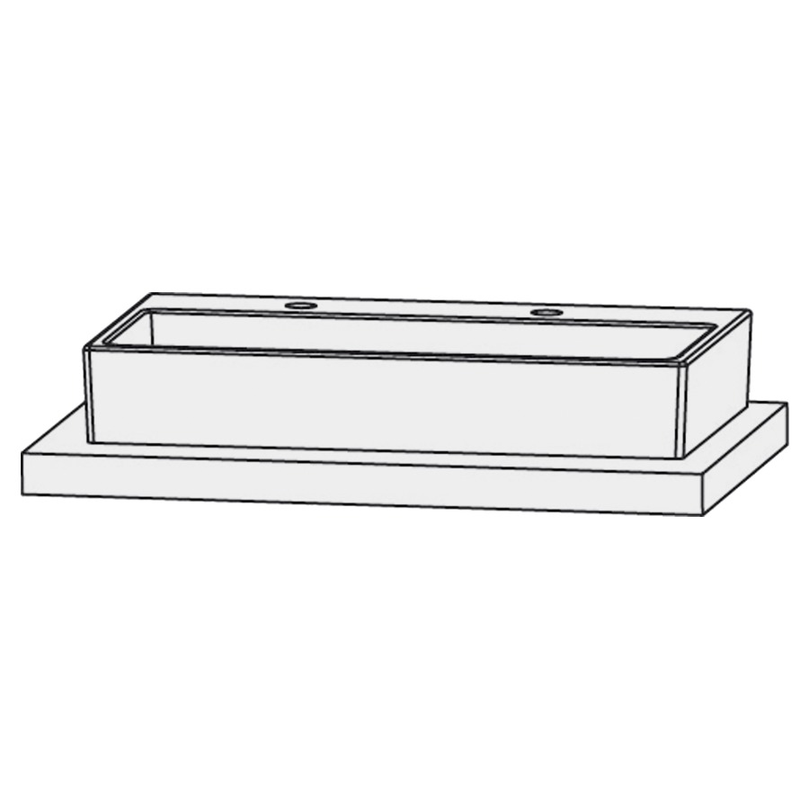 Lavabo pour meuble  Design Line Platino 2.0 Squared
102 x 45 cm
Céramique, rectangulaire
sans trop-plein
avec garniture d’écoulement non verrouillable 
avec tablette de robinetterie