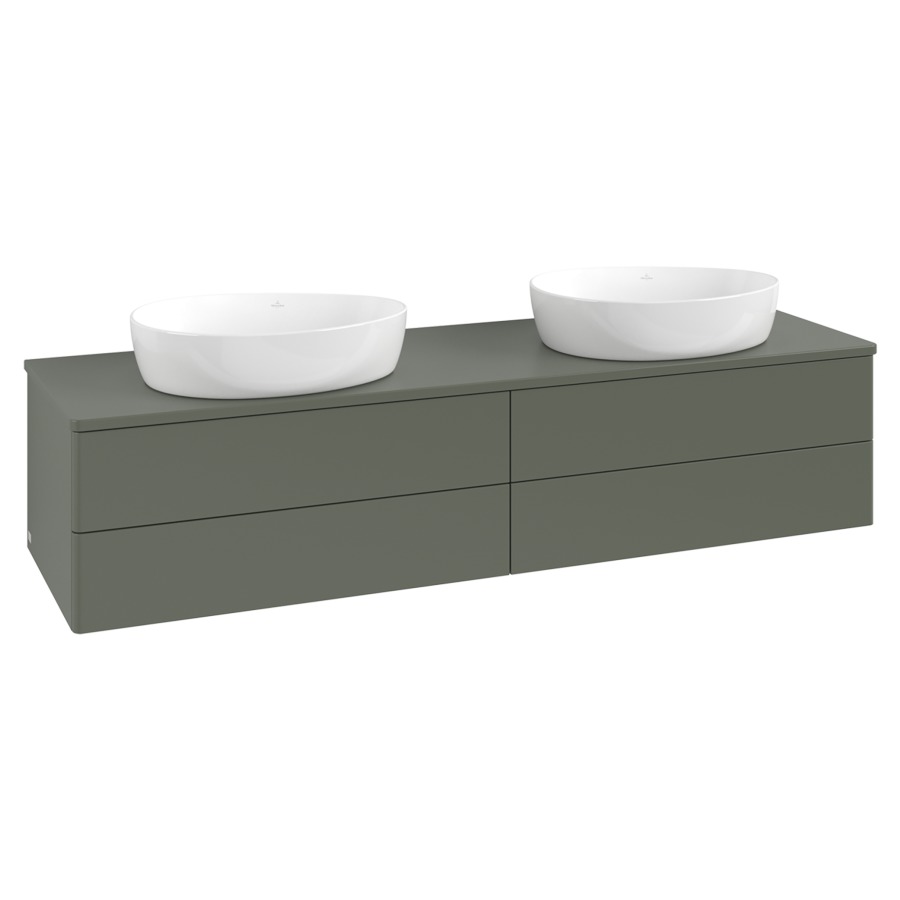 Élément inférieur  Antao
160 x 36 x 50 cm
2&nbsp;éléments de tiroir, 2&nbsp;tiroirs chacune
avec siphon gain de place
avec matériel de fixation
pour 2 lavabos à poser 234171/234172/234173
recouvrement sans trou pour robinet