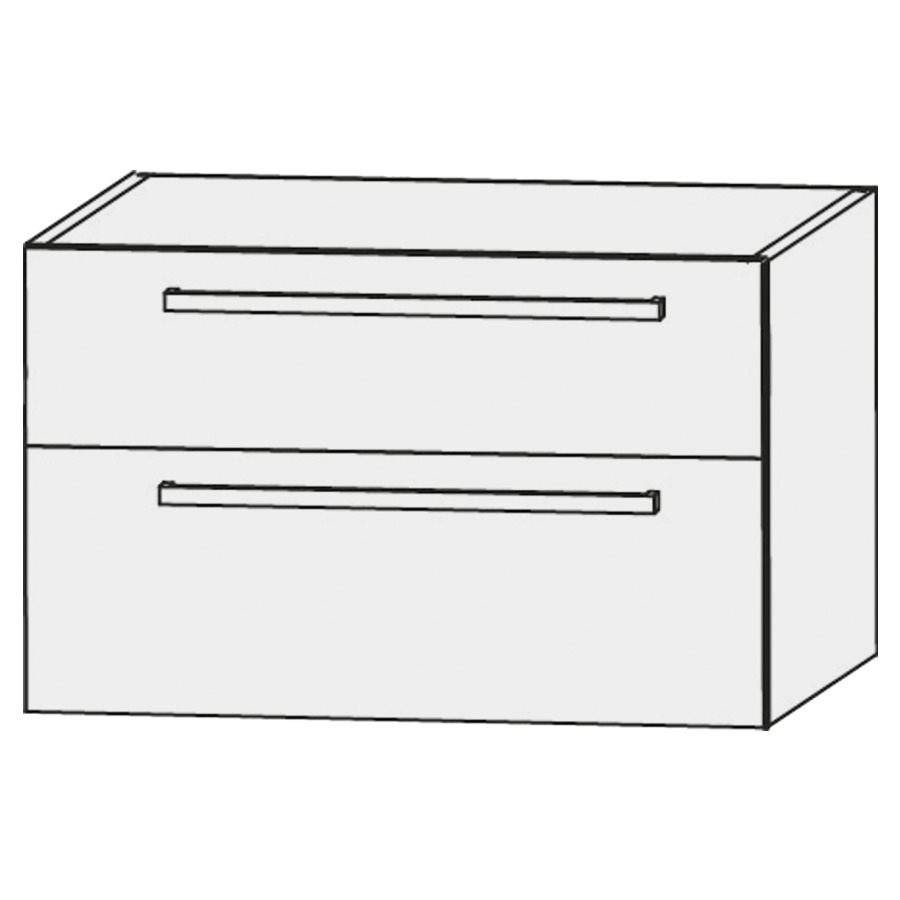 Élément inférieur  Design Line Platino 2.0
90 x 56 x 49 cm
élément de tiroir, 2&nbsp;tiroirs
sans siphon gain de place