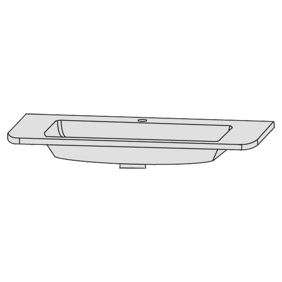 Lavabo pour meuble  Design Line Orbis
102 x 49.5 cm
Stoneplus, rectangulaire
avec système Clou 
avec tablette de robinetterie