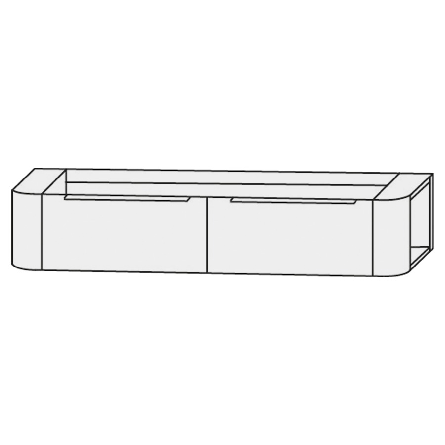 Élément inférieur  Design Line Orbis
151 x 24 x 49 cm
2&nbsp;éléments de tiroir, 1&nbsp;tiroir chacune
2&nbsp;portes latérales, push to open
pour lavabo double Stoneplus
