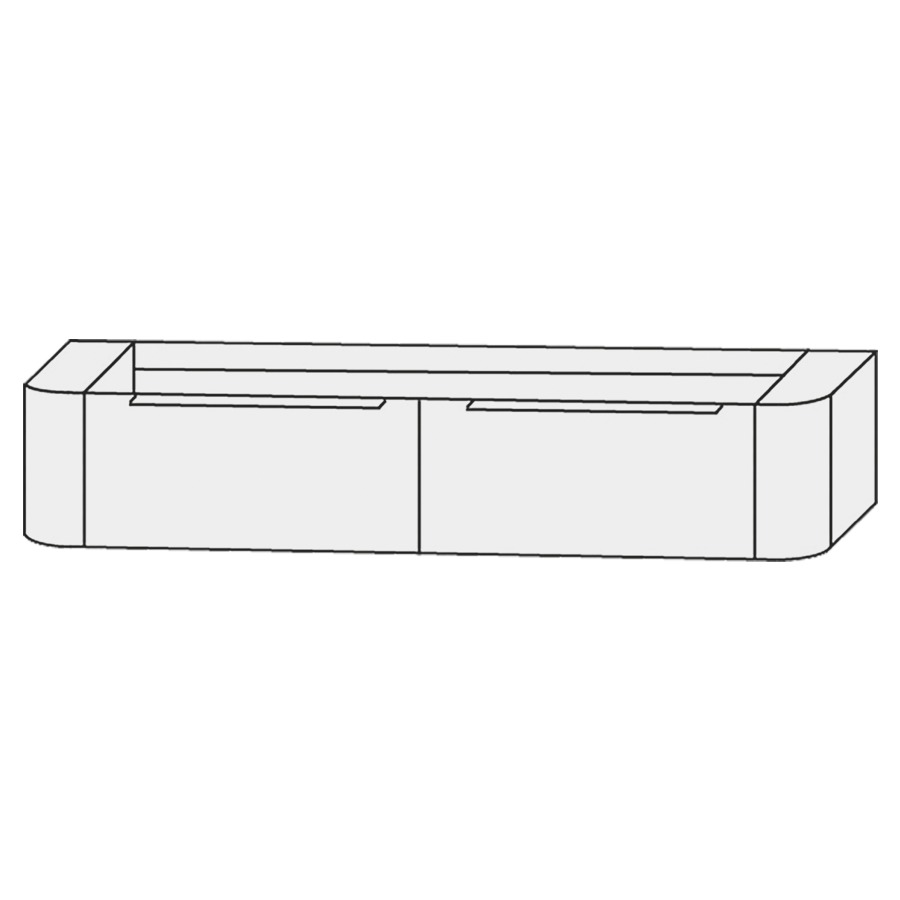 Élément inférieur  Design Line Orbis
151 x 24 x 49 cm
2&nbsp;éléments de tiroir, 1&nbsp;tiroir chacune
2&nbsp;portes  latérales, push to open
pour table de lavabo