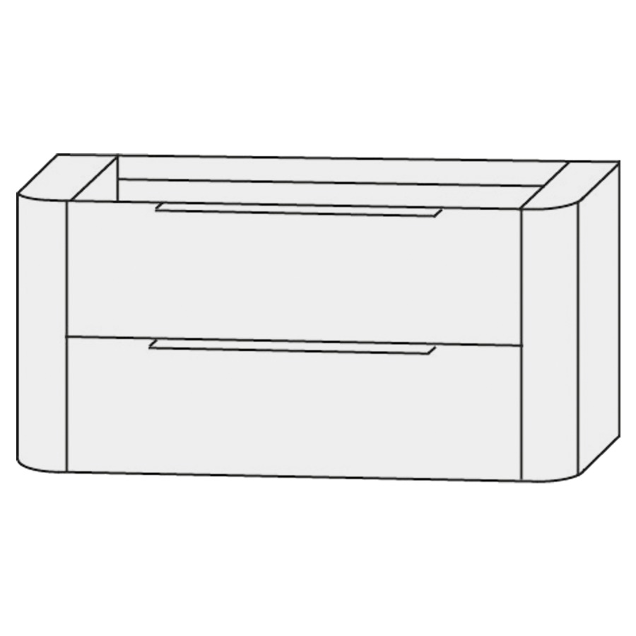 Élément inférieur  Design Line Orbis
131 x 48 x 49 cm
élément de tiroir, 2&nbsp;tiroirs
2&nbsp;portes  latérales, push to open
pour table de lavabo