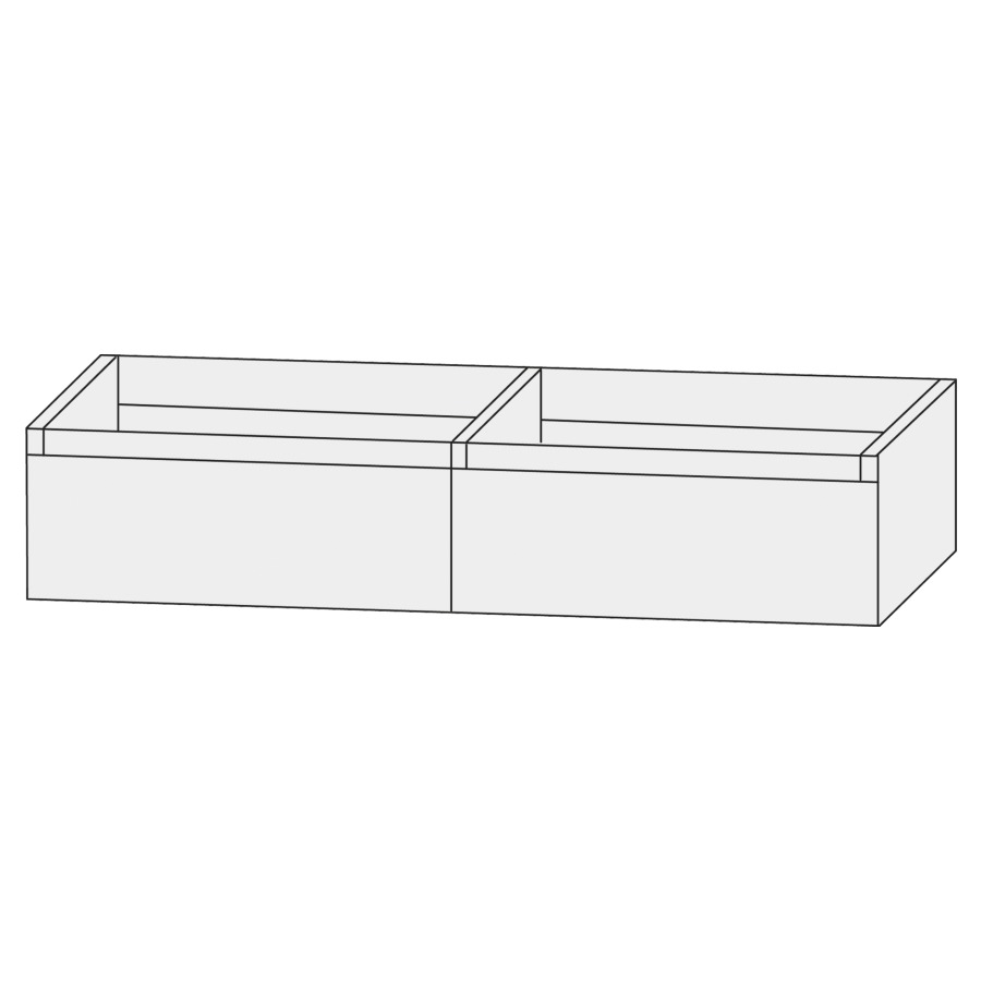 Élément inférieur  Design Line Tess Cuba
120 x 28 x 45 cm
élément de tiroir, 2&nbsp;tiroirs
sans poignée
pour lavabo double pour meuble 107471