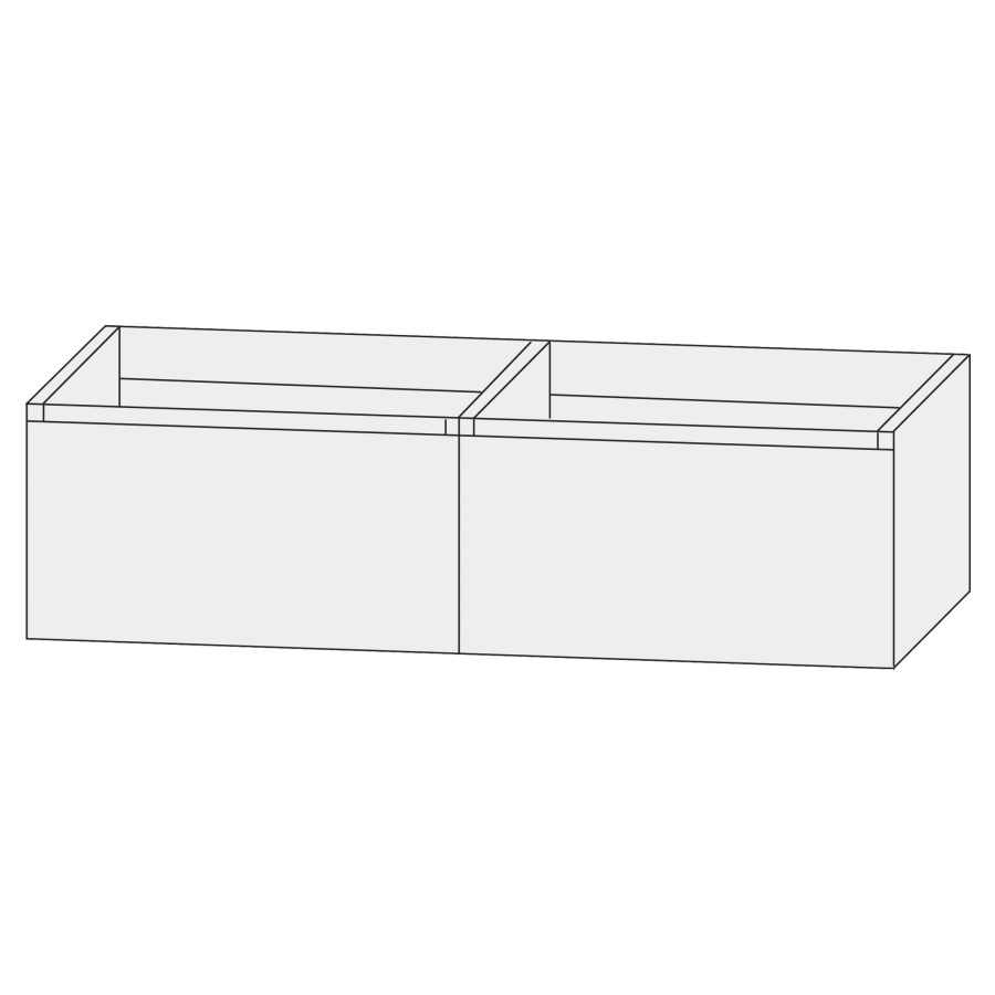 Élément inférieur  Design Line Tess Cuba
120 x 36 x 45 cm
élément de tiroir, 2&nbsp;tiroirs
sans poignée
pour lavabo double pour meuble 107471