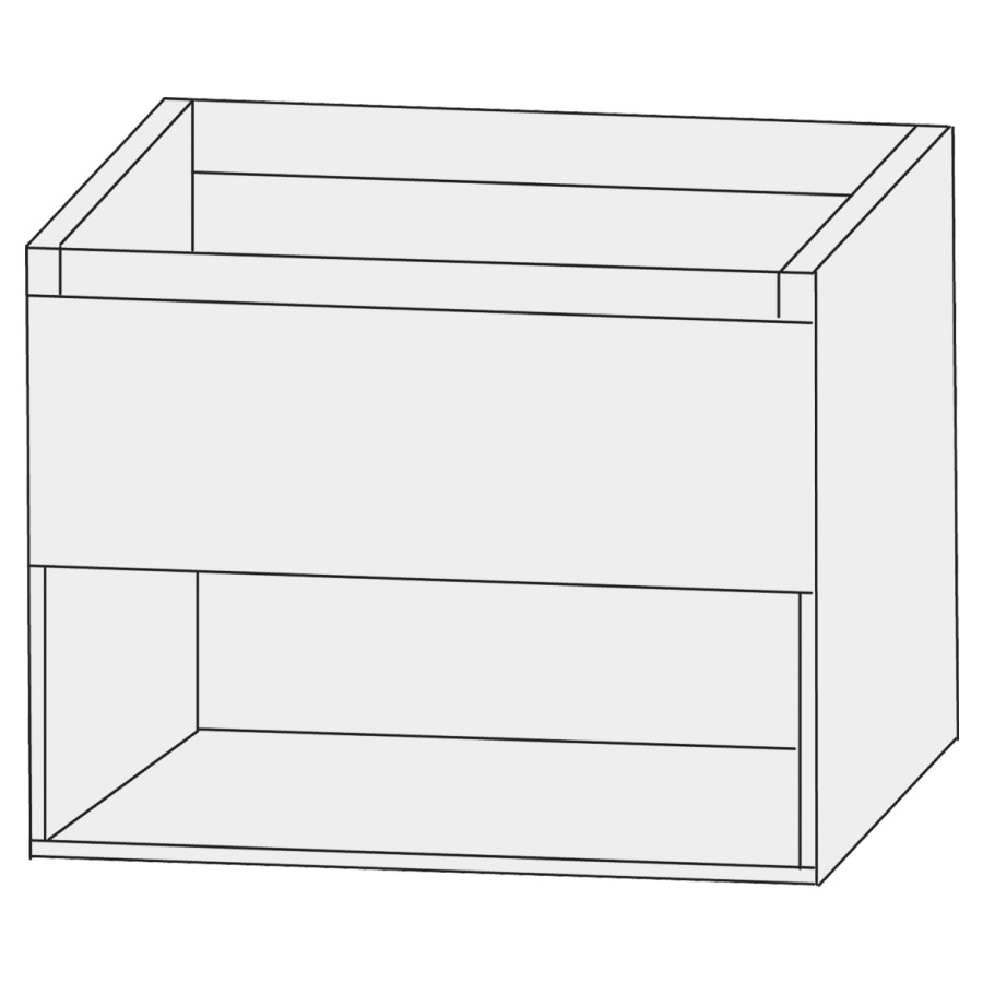 Élément inférieur  Design Line Tess Cuba
60 x 52 x 45 cm
élément de tiroir, 1&nbsp;tiroir
sans poignée, niche ouverte en bas
pour lavabo pour meuble 107467