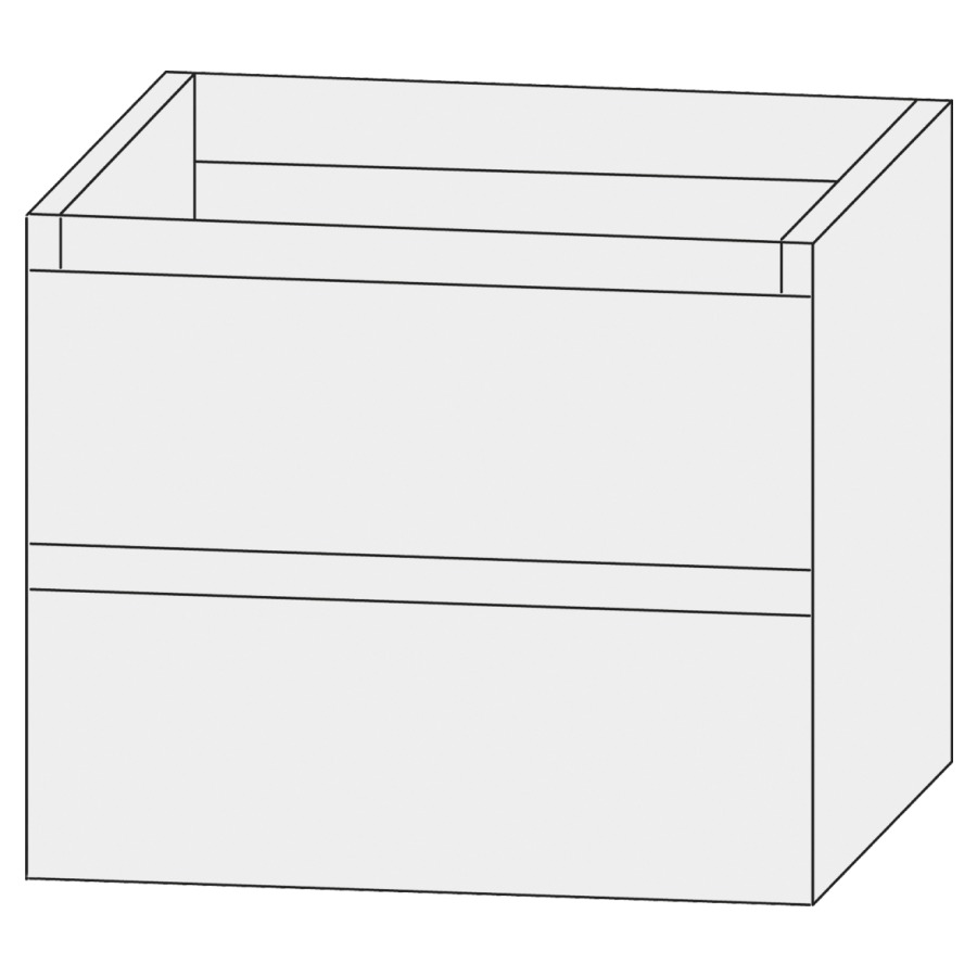 Élément inférieur  Design Line Tess Cuba
60 x 56 x 45 cm
élément de tiroir, 2&nbsp;tiroirs
sans poignée
pour lavabo pour meuble 107467