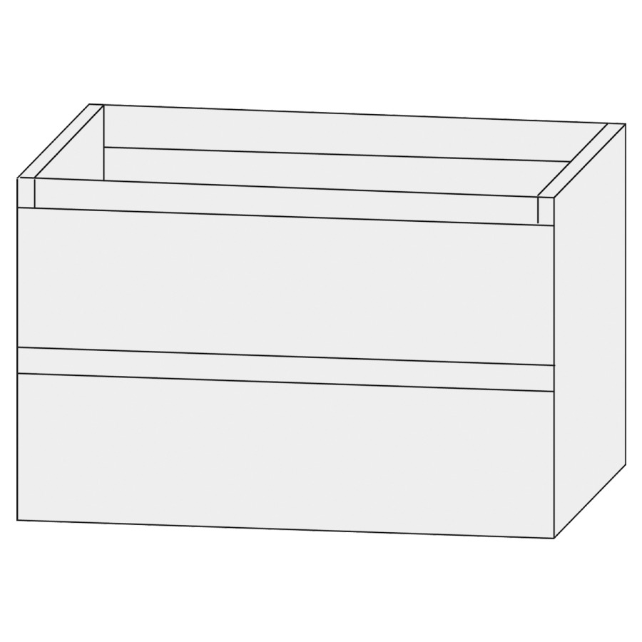 Élément inférieur  Design Line Tess Cuba
80 x 56 x 45 cm
élément de tiroir, 2&nbsp;tiroirs
sans poignée
pour lavabo pour meuble 107468