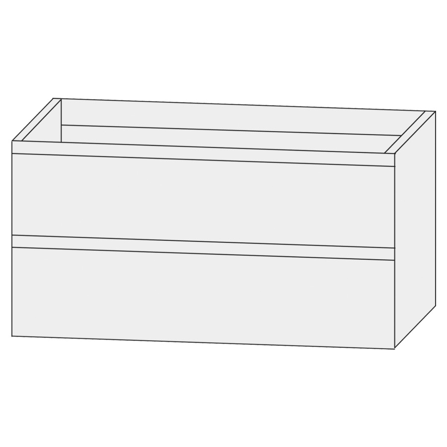 Élément inférieur  Design Line Tess Cuba
100 x 56 x 45 cm
élément de tiroir, 2&nbsp;tiroirs
sans poignée
pour lavabo pour meuble 107469