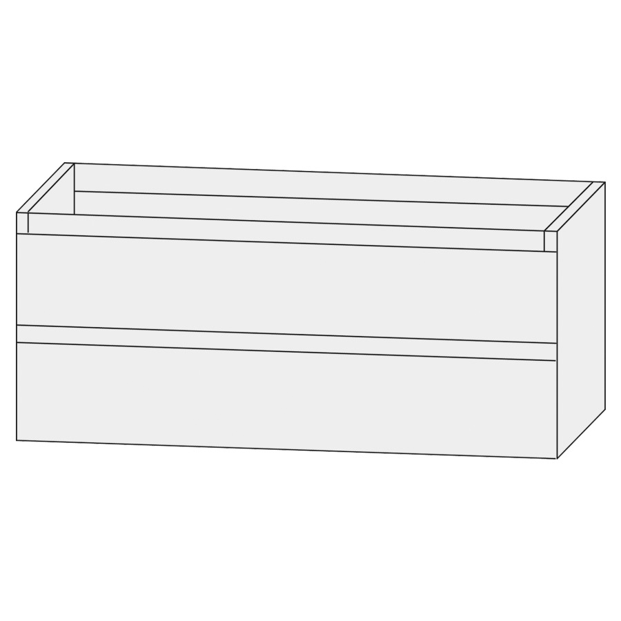 Élément inférieur  Design Line Tess Cuba
120 x 56 x 45 cm
élément de tiroir, 2&nbsp;tiroirs
sans poignée
pour lavabo pour meuble 107470