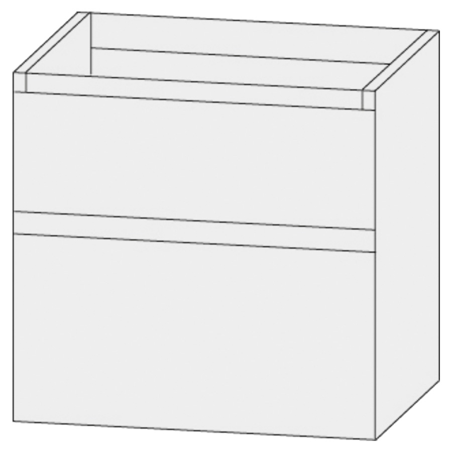 Élément inférieur  Design Line Tess Cuba
60 x 64 x 45 cm
élément de tiroir, 2&nbsp;tiroirs
sans poignée
pour lavabo pour meuble 107467