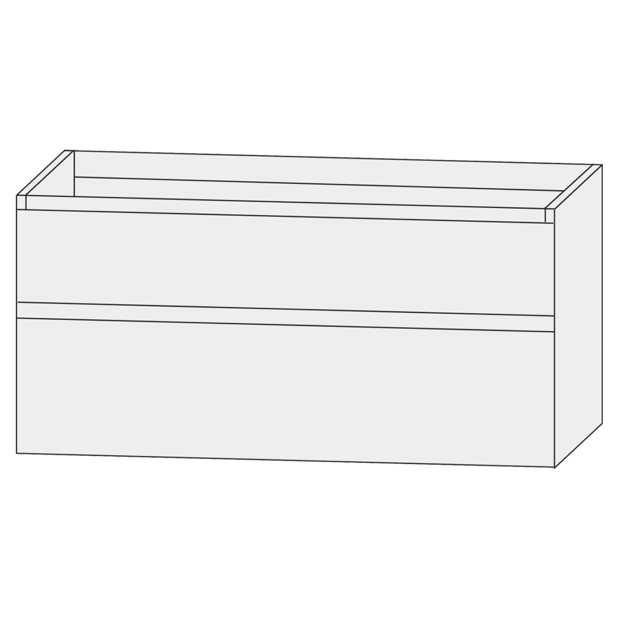 Élément inférieur  Design Line Tess Cuba
120 x 64 x 45 cm
élément de tiroir, 2&nbsp;tiroirs
sans poignée
pour lavabo pour meuble 107470