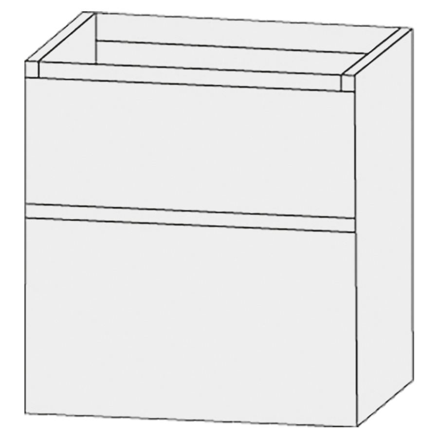 Élément inférieur  Design Line Tess Cuba
60 x 72 x 45 cm
élément de tiroir, 2&nbsp;tiroirs
sans poignée
pour lavabo pour meuble 107467