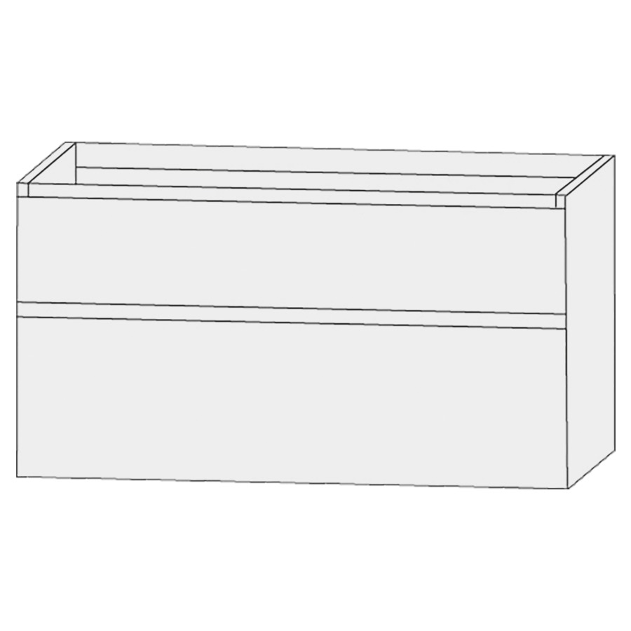 Élément inférieur  Design Line Tess Cuba
120 x 72 x 45 cm
élément de tiroir, 2&nbsp;tiroirs
sans poignée
pour lavabo double pour meuble 107471