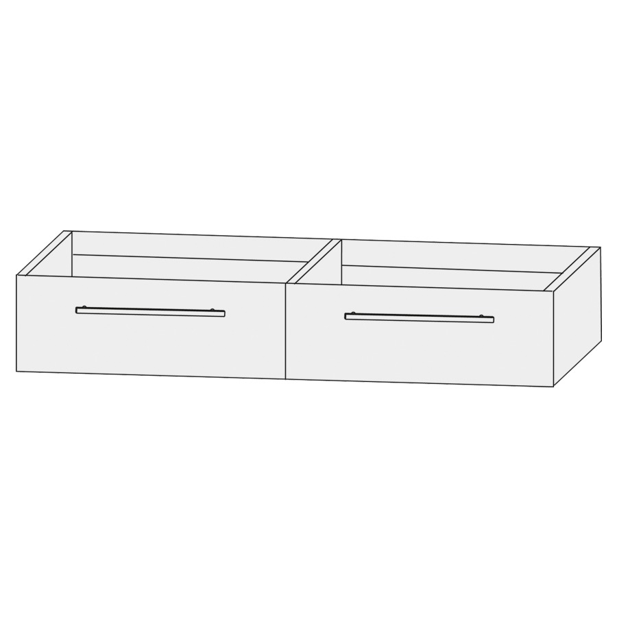 Élément inférieur  Design Line Tess Ibiza
120 x 24 x 49 cm
élément de tiroir, 2&nbsp;tiroirs
pour lavabo double pour meuble 259400