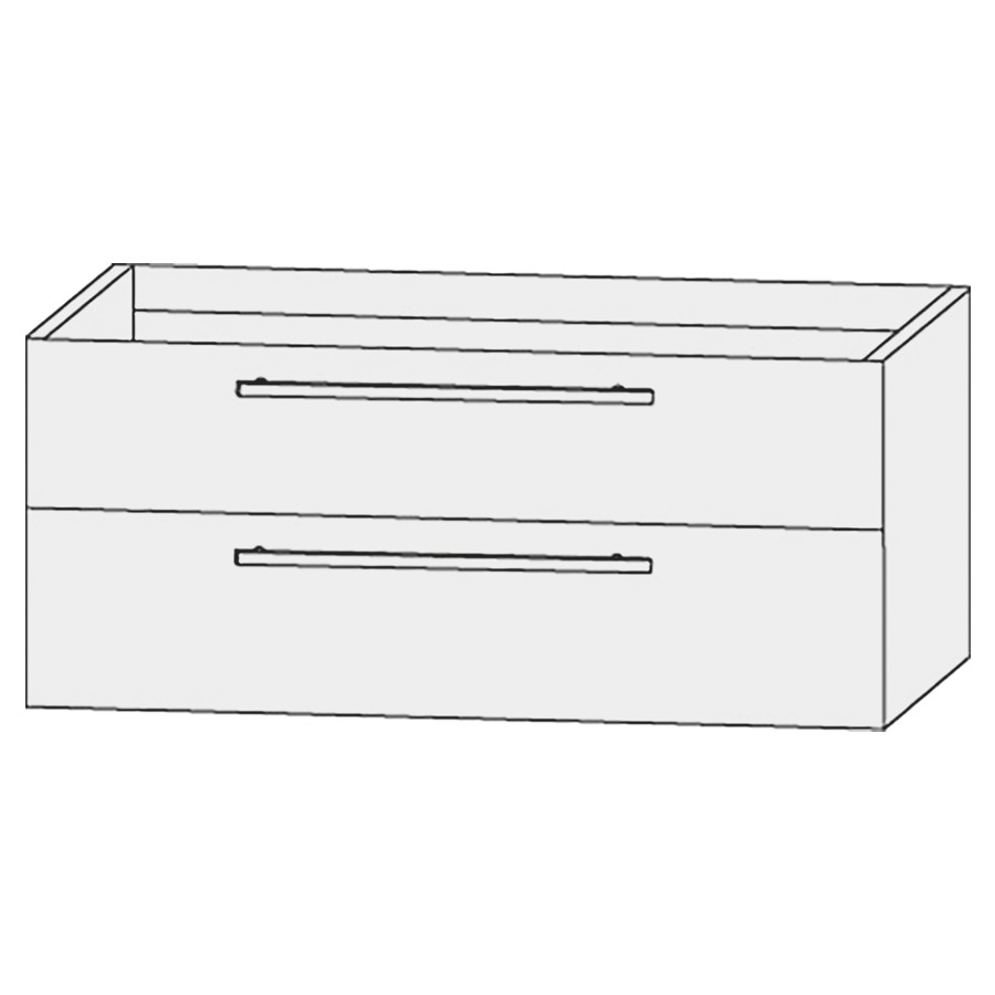 Élément inférieur  Design Line Tess Ibiza
120 x 48 x 49 cm
élément de tiroir, 2&nbsp;tiroirs
pour lavabo double pour meuble 259400