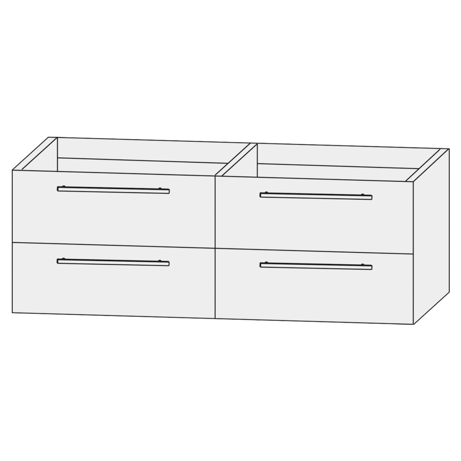 Élément inférieur  Design Line Tess Ibiza
120 x 48 x 49 cm
2&nbsp;éléments de tiroir, 2&nbsp;tiroirs chacune
pour lavabo double pour meuble 259400
