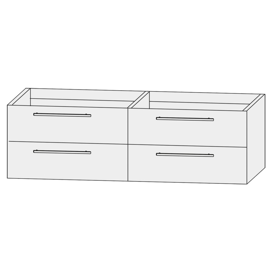 Élément inférieur  Design Line Tess Ibiza
140 x 48 x 49 cm
2&nbsp;éléments de tiroir, 2&nbsp;tiroirs chacune
pour lavabo double pour meuble 106749