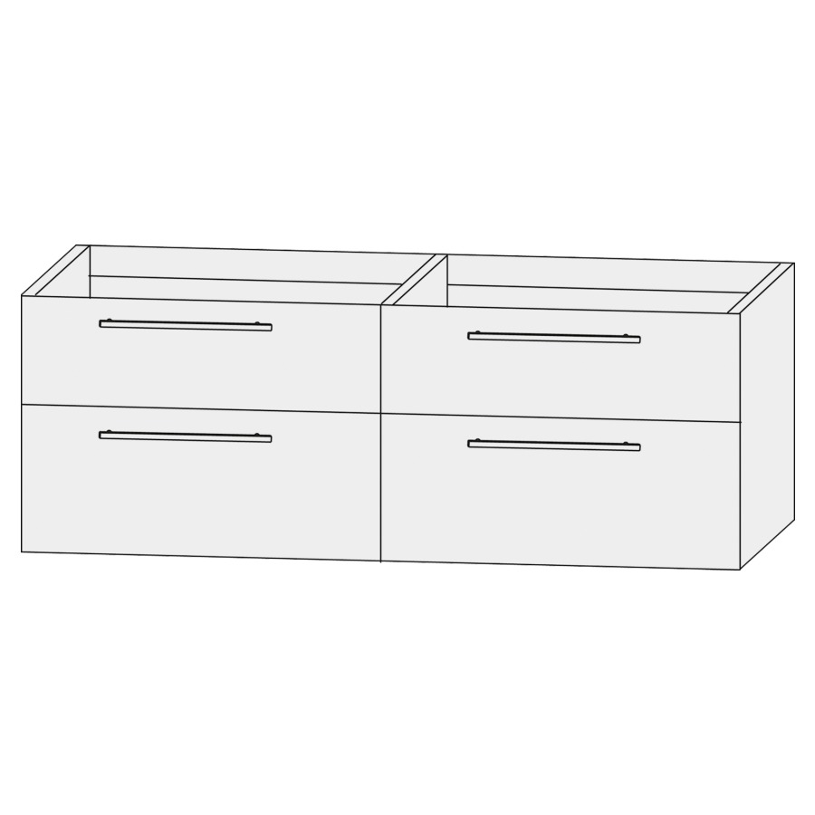 Élément inférieur  Design Line Tess Ibiza
140 x 56 x 49 cm
2&nbsp;éléments de tiroir, 2&nbsp;tiroirs chacune
pour lavabo double pour meuble 106749