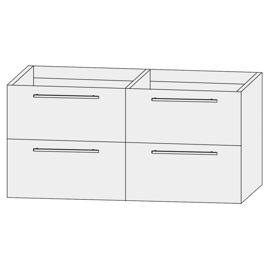 Élément inférieur  Design Line Tess Ibiza
120 x 64 x 49 cm
2&nbsp;éléments de tiroir, 2&nbsp;tiroirs chacune
pour lavabo double pour meuble 259400
