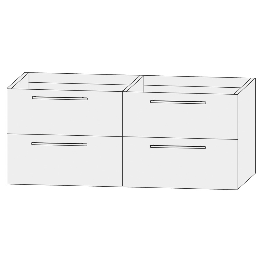 Élément inférieur  Design Line Tess Ibiza
140 x 64 x 49 cm
2&nbsp;éléments de tiroir, 2&nbsp;tiroirs chacune
pour lavabo double pour meuble 106749