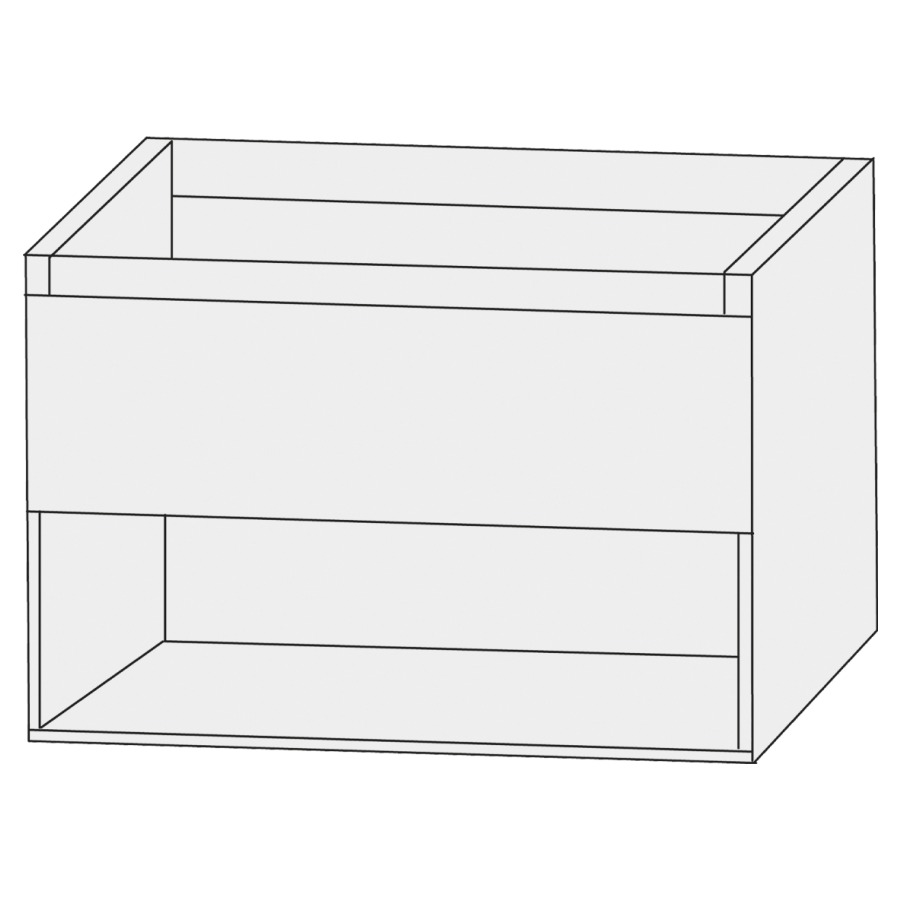 Élément inférieur  Design Line Tess Ibiza
70 x 52 x 49 cm
élément de tiroir, 1&nbsp;tiroir
sans poignée, niche ouverte en bas
pour lavabo pour meuble 259395