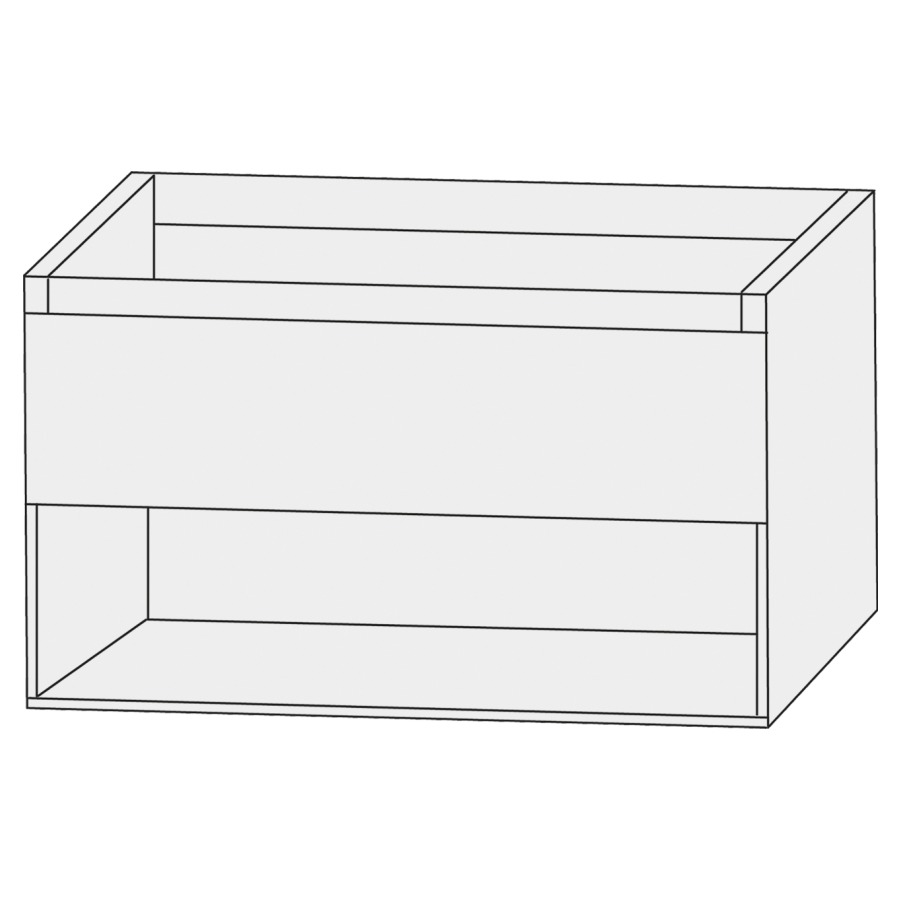 Élément inférieur  Design Line Tess Ibiza
80 x 52 x 49 cm
élément de tiroir, 1&nbsp;tiroir
sans poignée, niche ouverte en bas
pour lavabo pour meuble 259396
