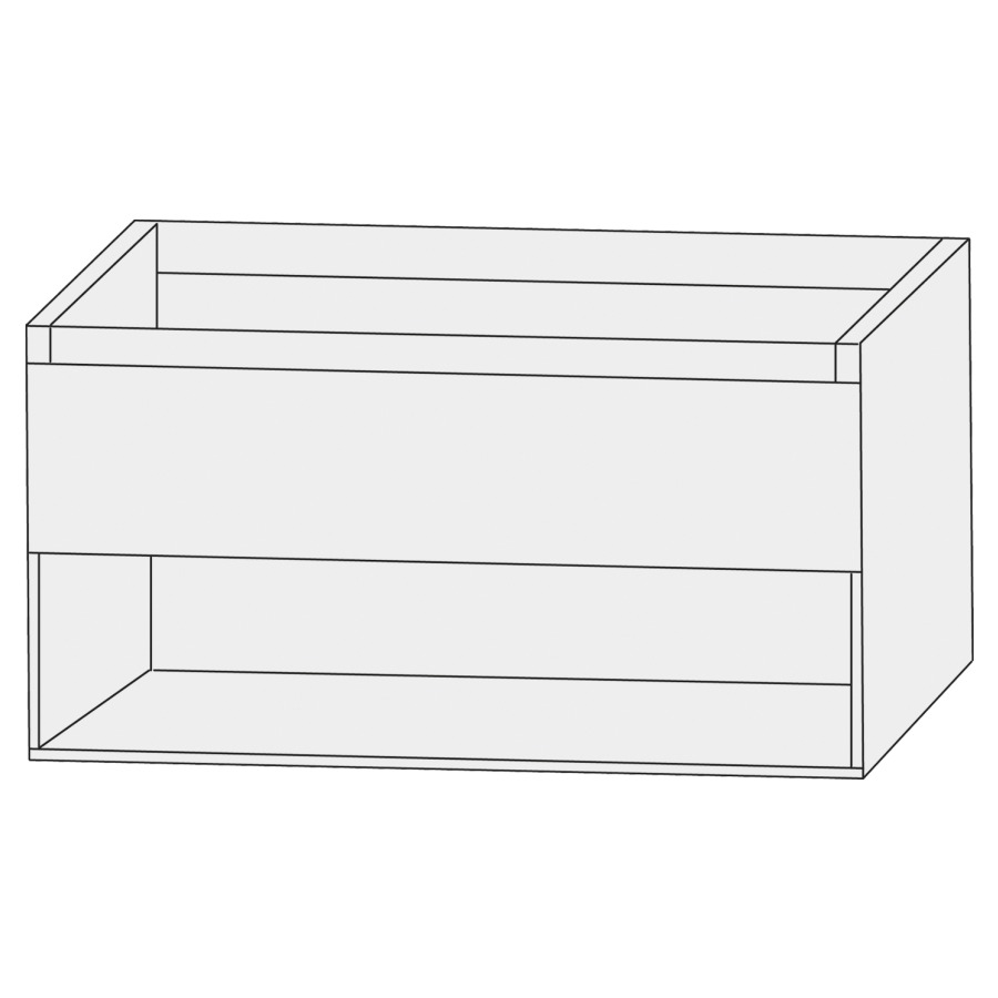 Élément inférieur  Design Line Tess Ibiza
90 x 52 x 49 cm
élément de tiroir, 1&nbsp;tiroir
sans poignée, niche ouverte en bas
pour lavabo pour meuble 259397