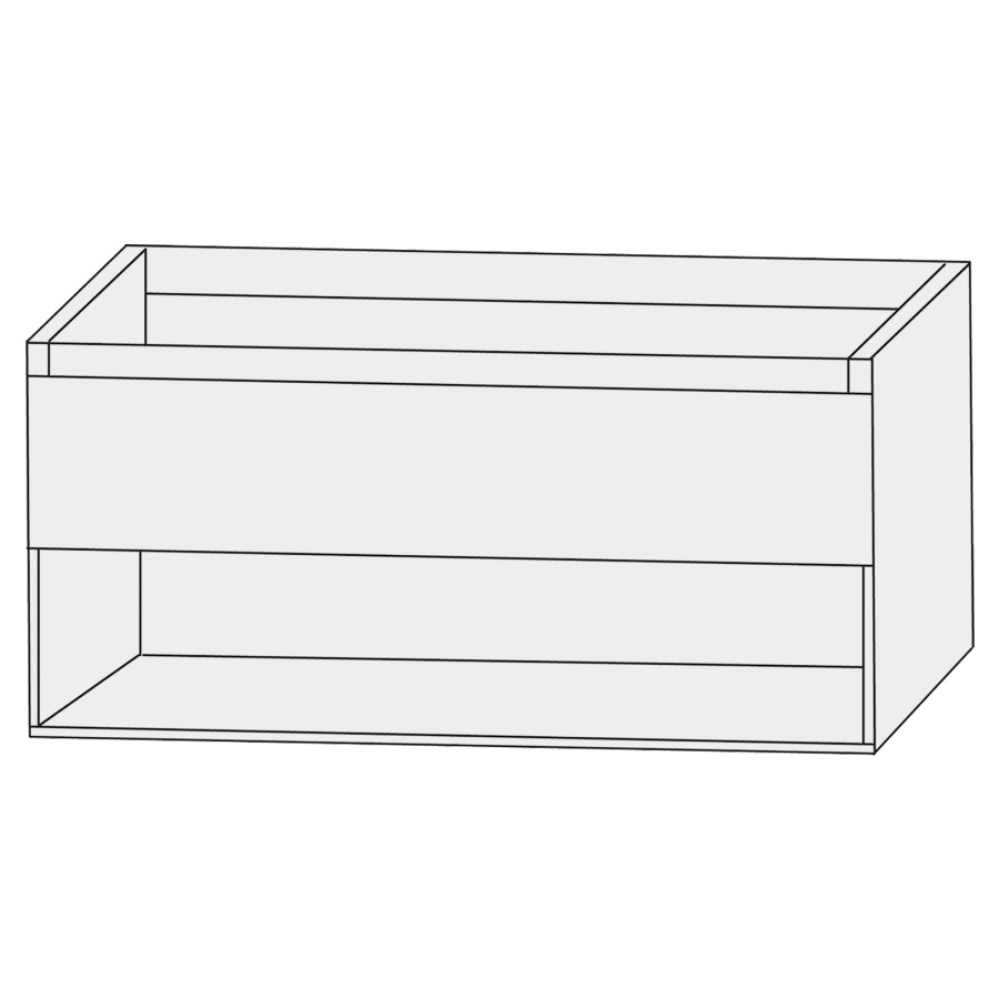 Élément inférieur  Design Line Tess Ibiza
100 x 52 x 49 cm
élément de tiroir, 1&nbsp;tiroir
sans poignée, niche ouverte en bas
pour lavabo pour meuble 259398