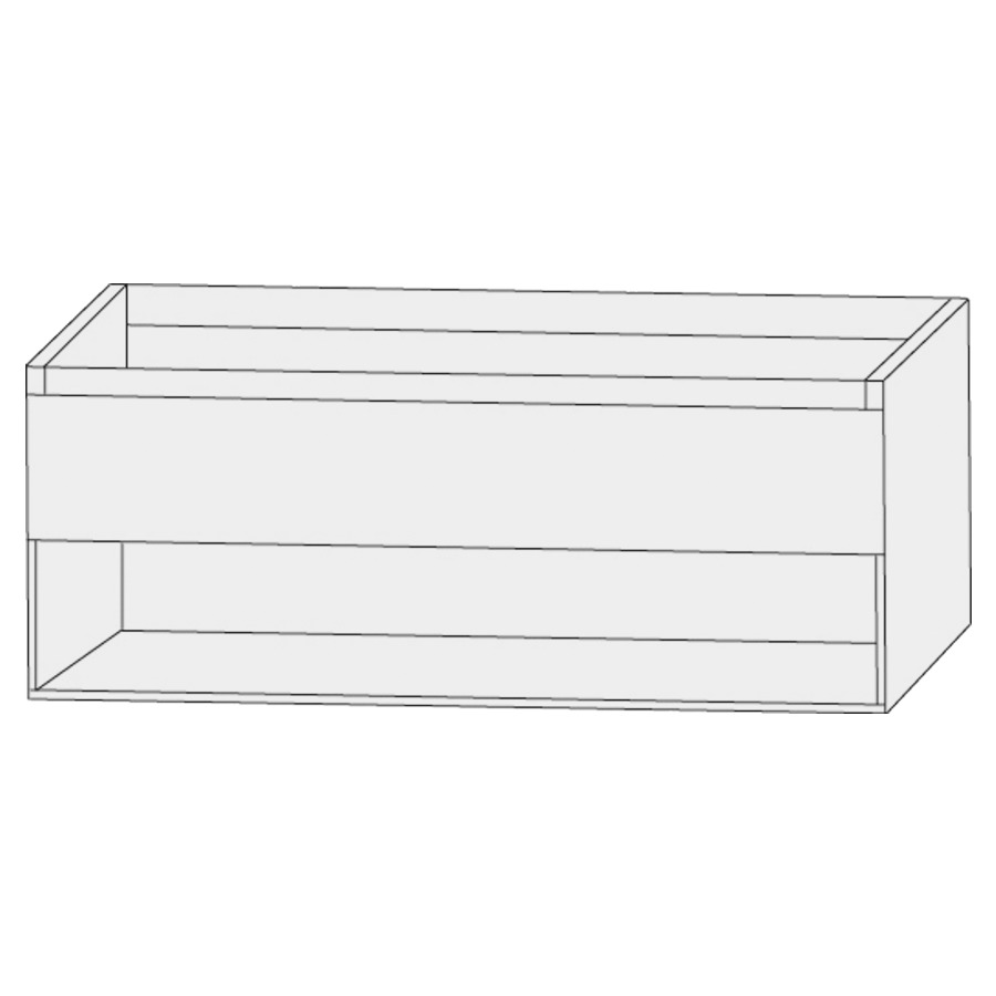 Élément inférieur  Design Line Tess Ibiza
120 x 52 x 49 cm
élément de tiroir, 1&nbsp;tiroir
sans poignée, niche ouverte en bas
pour lavabo double pour meuble 259400