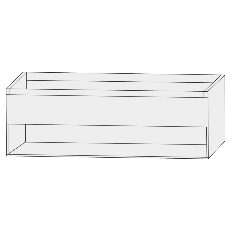 Élément inférieur  Design Line Tess Ibiza
140 x 52 x 49 cm
élément de tiroir, 1&nbsp;tiroir
sans poignée, niche ouverte en bas
pour lavabo double pour meuble 106749
