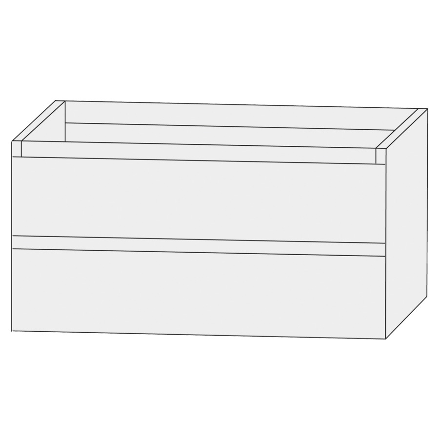Élément inférieur  Design Line Tess Ibiza
100 x 56 x 49 cm
élément de tiroir, 2&nbsp;tiroirs
sans poignée
pour lavabo pour meuble 259398
