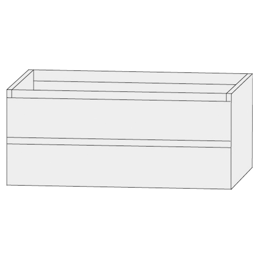 Élément inférieur  Design Line Tess Ibiza
120 x 56 x 49 cm
élément de tiroir, 2&nbsp;tiroirs
sans poignée
pour lavabo double pour meuble 259400