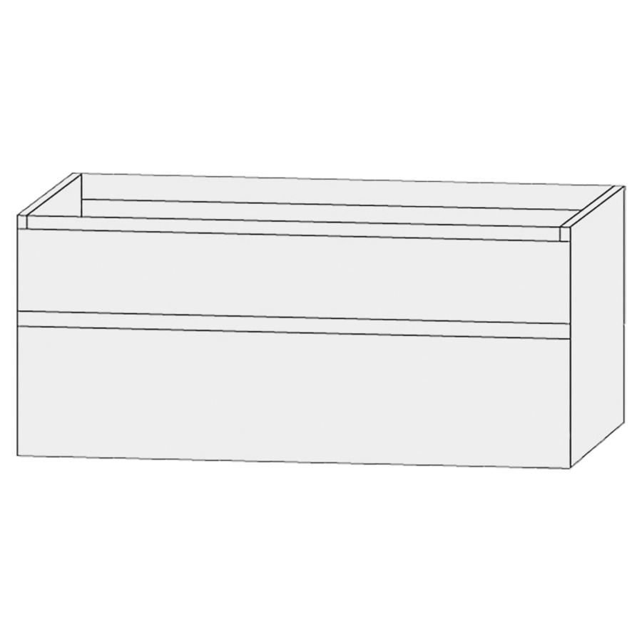 Élément inférieur  Design Line Tess Ibiza
140 x 64 x 49 cm
élément de tiroir, 2&nbsp;tiroirs
sans poignée
pour lavabo double pour meuble 106749