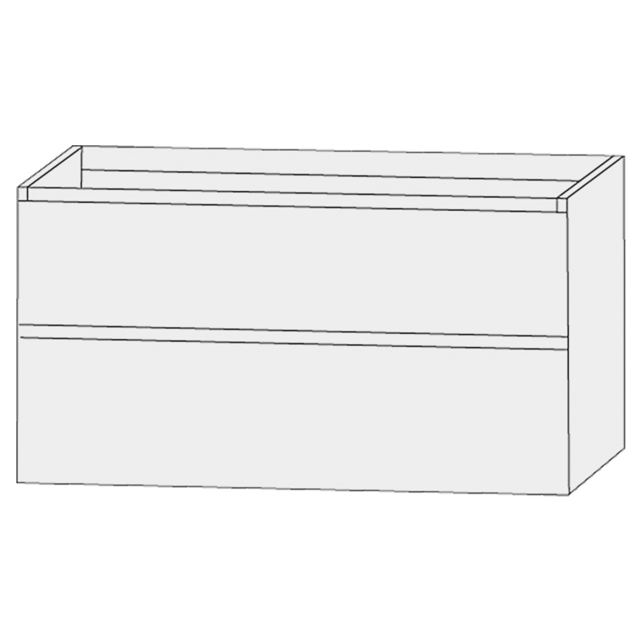 Élément inférieur  Design Line Tess Ibiza
120 x 72 x 49 cm
élément de tiroir, 2&nbsp;tiroirs
sans poignée
pour lavabo double pour meuble 259400