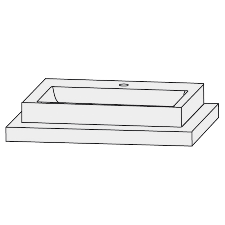 Lavabo pour meuble  Design Line Tess Q!flat
92 x 45 cm
Céramique, rectangulaire
avec système Clou 
avec tablette de robinetterie