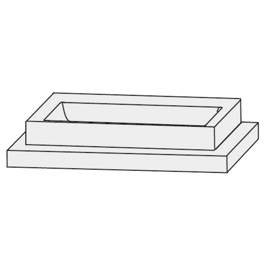 Lavabo pour meuble  Design Line Tess Q!flat
92 x 45 cm
Céramique, rectangulaire
avec système Clou 
avec tablette de robinetterie
