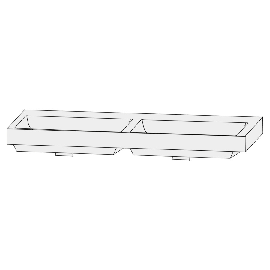 Lavabo double pour meuble Design Line Tess Q!flat