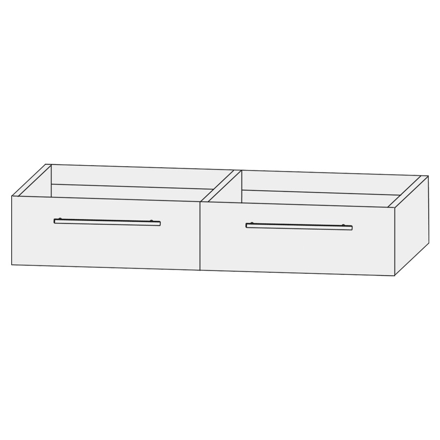 Élément inférieur  Design Line Tess
120 x 24 x 44 cm
2&nbsp;éléments de tiroir, 1&nbsp;tiroir chacune
pour lavabo double pour meuble
Q!flat/Squared