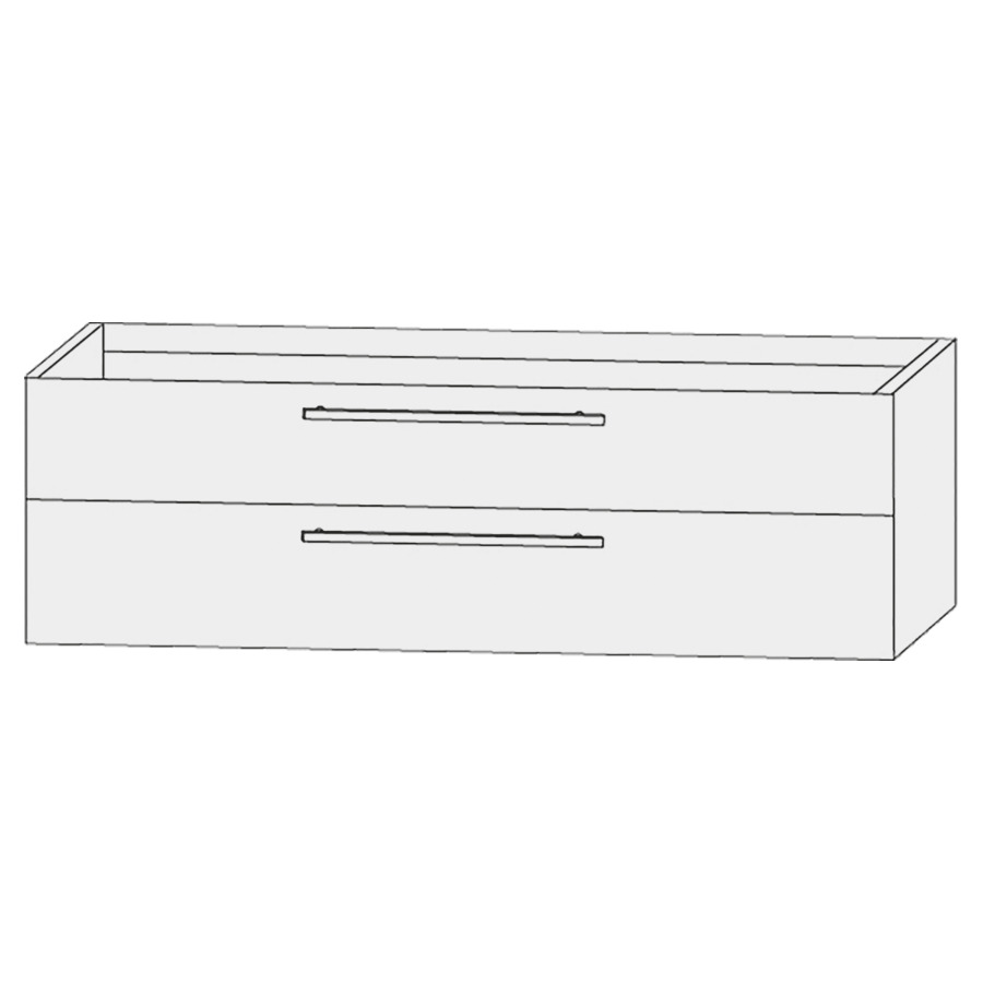 Élément inférieur  Design Line Tess
140 x 48 x 44 cm
2&nbsp;éléments de tiroir, 1&nbsp;tiroir chacune
pour lavabo double pour meuble
Q!flat/Squared