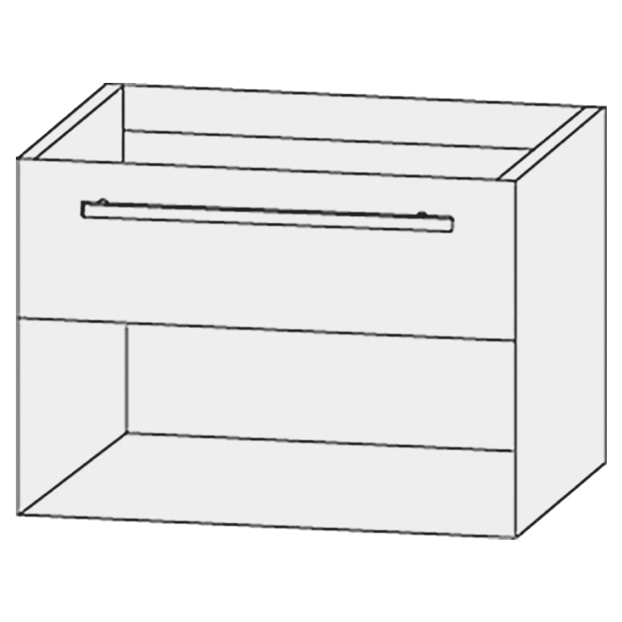 Élément inférieur  Design Line Tess
60 x 48 x 44 cm
élément de tiroir, 1&nbsp;tiroir
niche ouverte en bas
pour lavabo pour meuble Q!flat/Squared