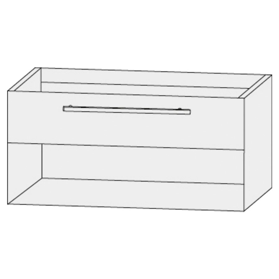 Élément inférieur  Design Line Tess
90 x 48 x 44 cm
élément de tiroir, 1&nbsp;tiroir
niche ouverte en bas
pour lavabo pour meuble 107845