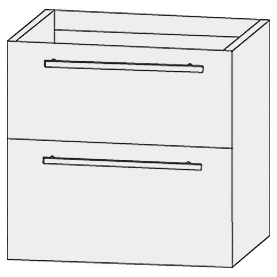 Élément inférieur  Design Line Tess
60 x 64 x 44 cm
élément de tiroir, 2&nbsp;tiroirs
pour lavabo pour meuble Q!flat/Squared