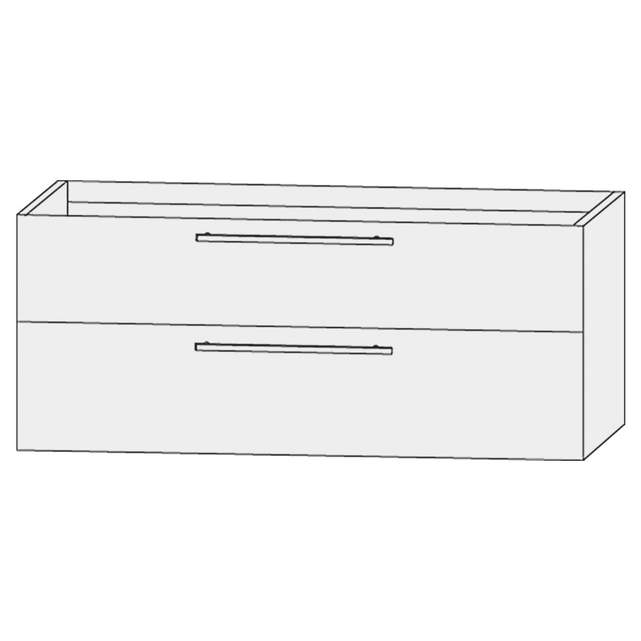 Élément inférieur  Design Line Tess
140 x 64 x 44 cm
élément de tiroir, 2&nbsp;tiroirs
pour lavabo pour meuble Q!flat/Squared