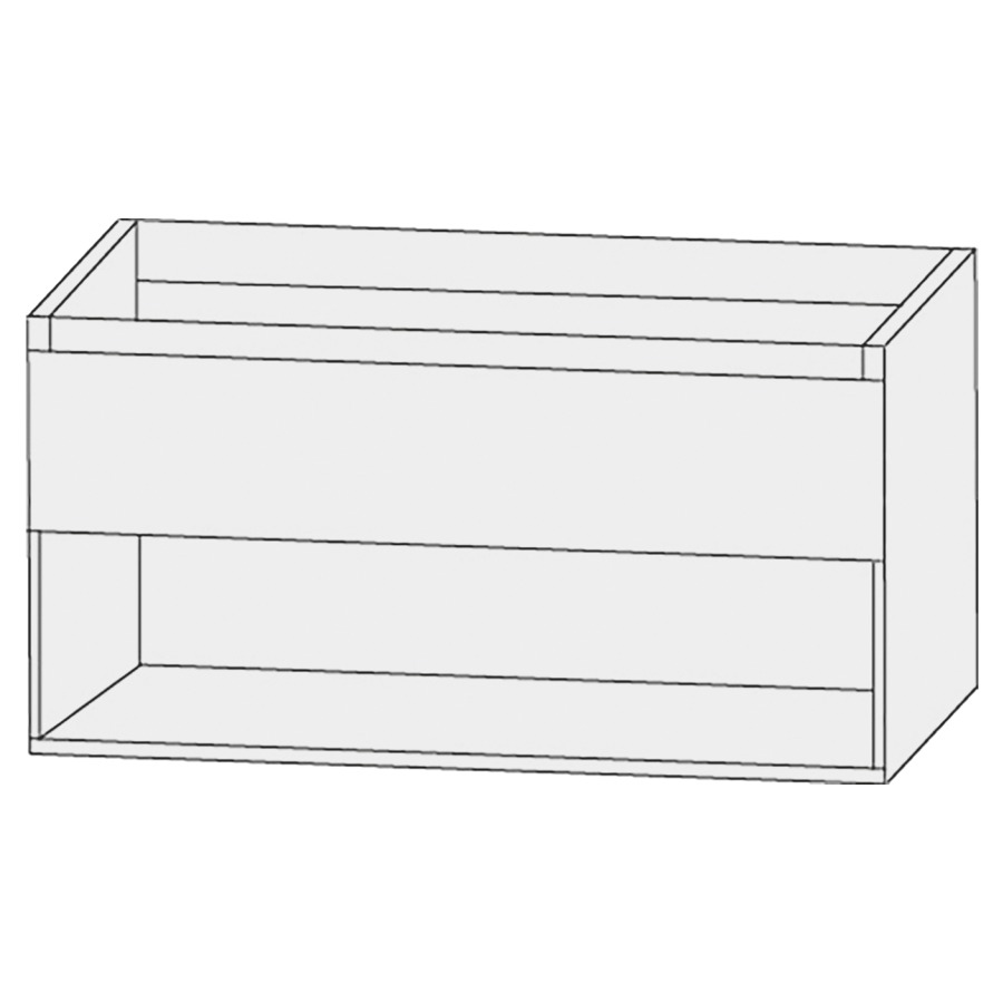 Élément inférieur  Design Line Tess
100 x 52 x 44 cm
élément de tiroir, 1&nbsp;tiroir
sans poignée, niche ouverte en bas
pour lavabo pour meuble 107159