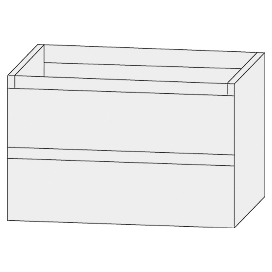 Élément inférieur  Design Line Tess
60 x 56 x 44 cm
élément de tiroir, 2&nbsp;tiroirs
sans poignée, pour lavabo pour meuble
Q!flat/Squared