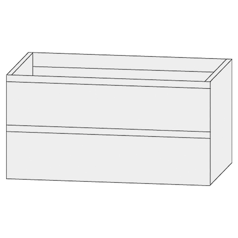 Élément inférieur  Design Line Tess
100 x 56 x 44 cm
élément de tiroir, 2&nbsp;tiroirs
sans poignée, pour lavabo pour meuble
107159