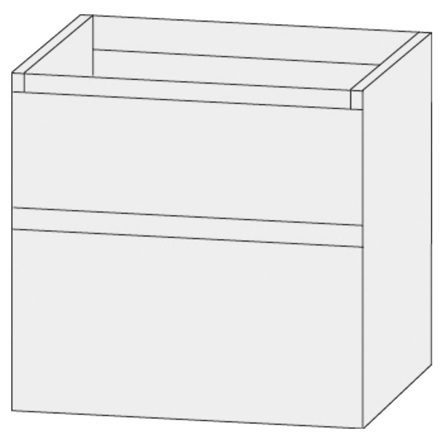 Élément inférieur  Design Line Tess
60 x 64 x 44 cm
élément de tiroir, 2&nbsp;tiroirs
sans poignée, pour lavabo pour meuble
Q!flat/Squared