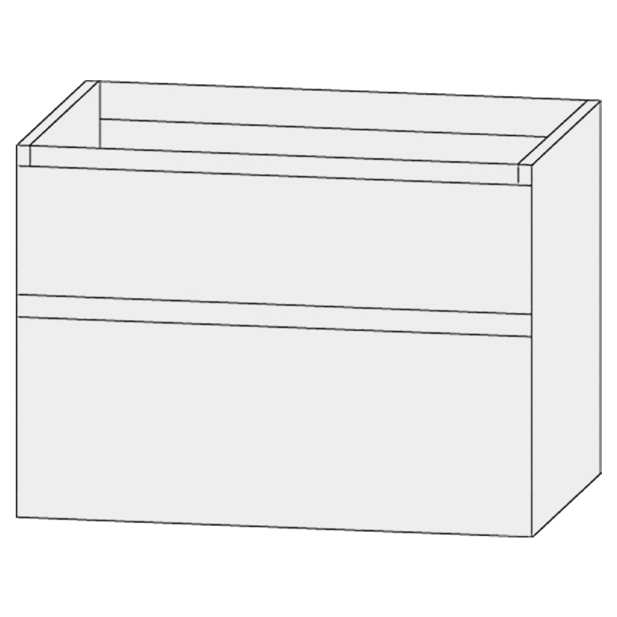 Élément inférieur  Design Line Tess
80 x 64 x 44 cm
élément de tiroir, 2&nbsp;tiroirs
sans poignée, pour lavabo pour meuble
107157